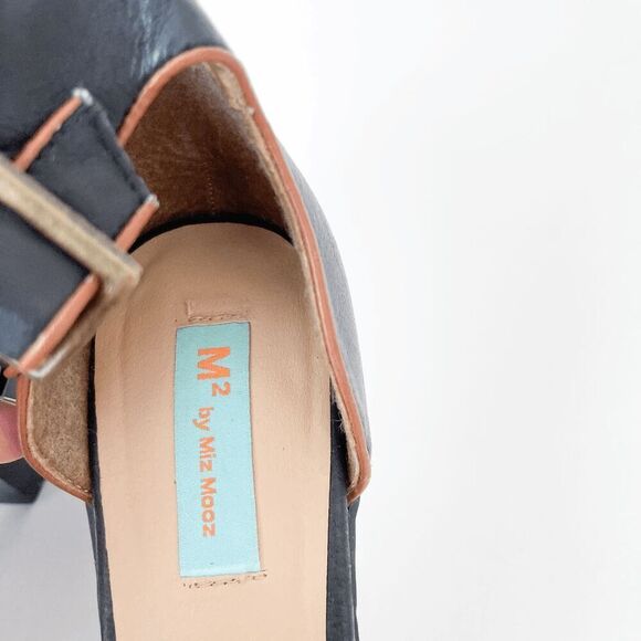 Miz Mooz Womens Cookie Ankle Heeled Platform Leather Sandals Black Size 7.5 - Picture 5 of 6